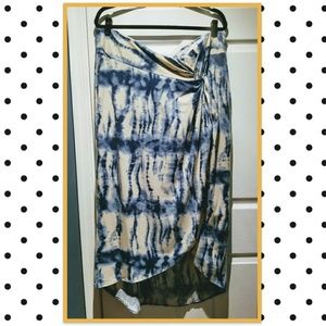 Wrap front tie dye skirt